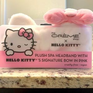 NIP Hello Kitty Pink Plush Spa Bow Headband by Creme cruelty-free vegan